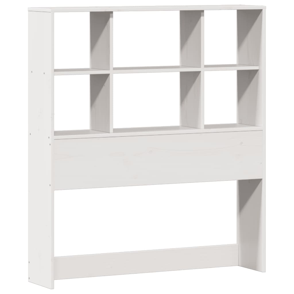 Lit bibliothèque sans matelas blanc 90x200cm bois de pin massif - XIOS