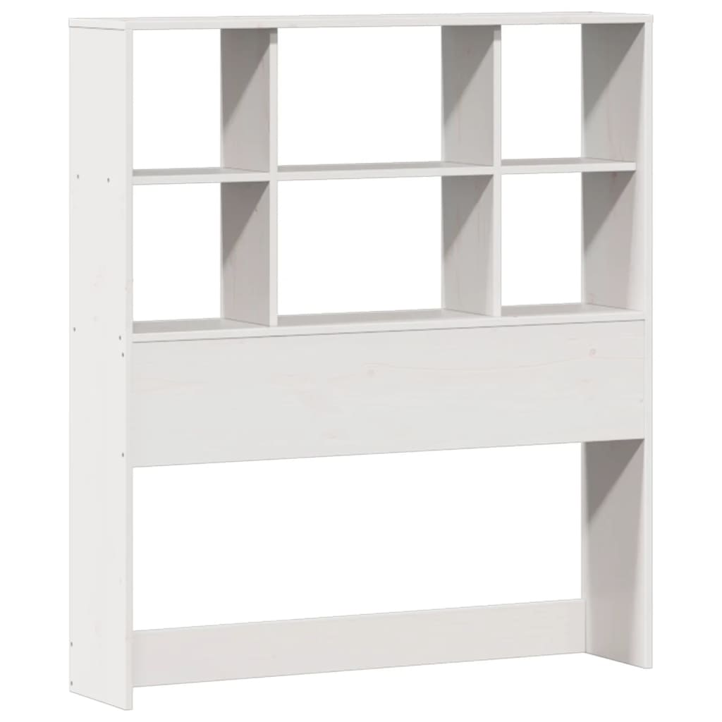 Lit bibliothèque sans matelas blanc 90x190cm bois de pin massif - XIOS