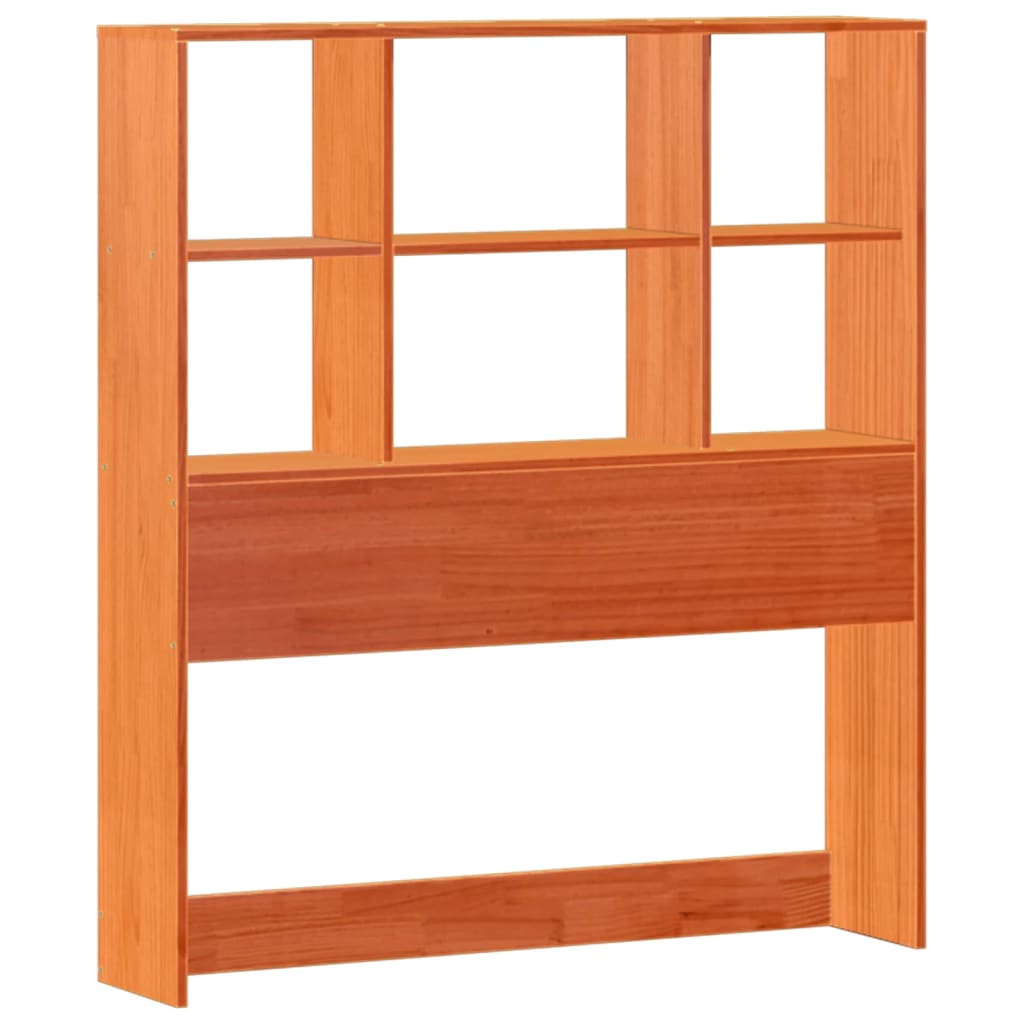 Lit bibliothèque sans matelas cire marron 75x190 cm pin massif - XIOS