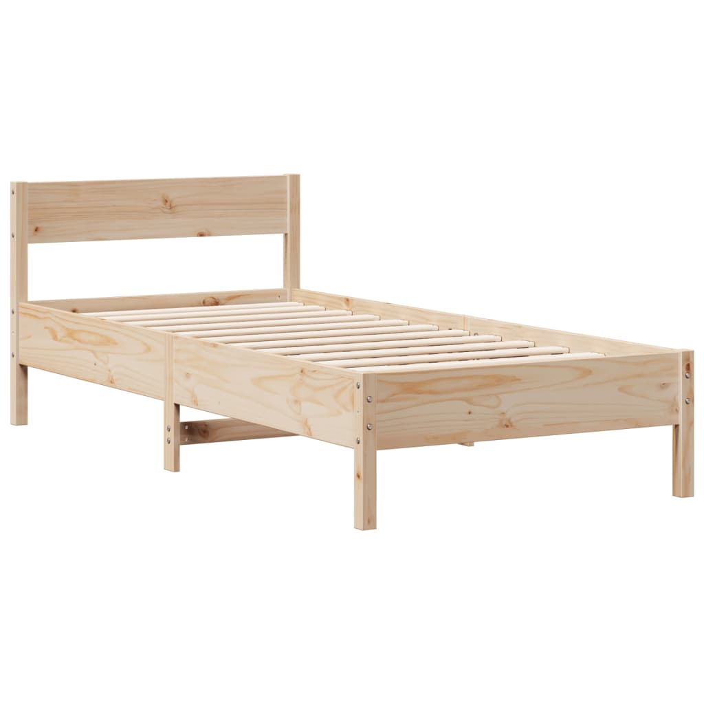 Lit bibliothèque sans matelas 75x190 cm bois de pin massif - XIOS