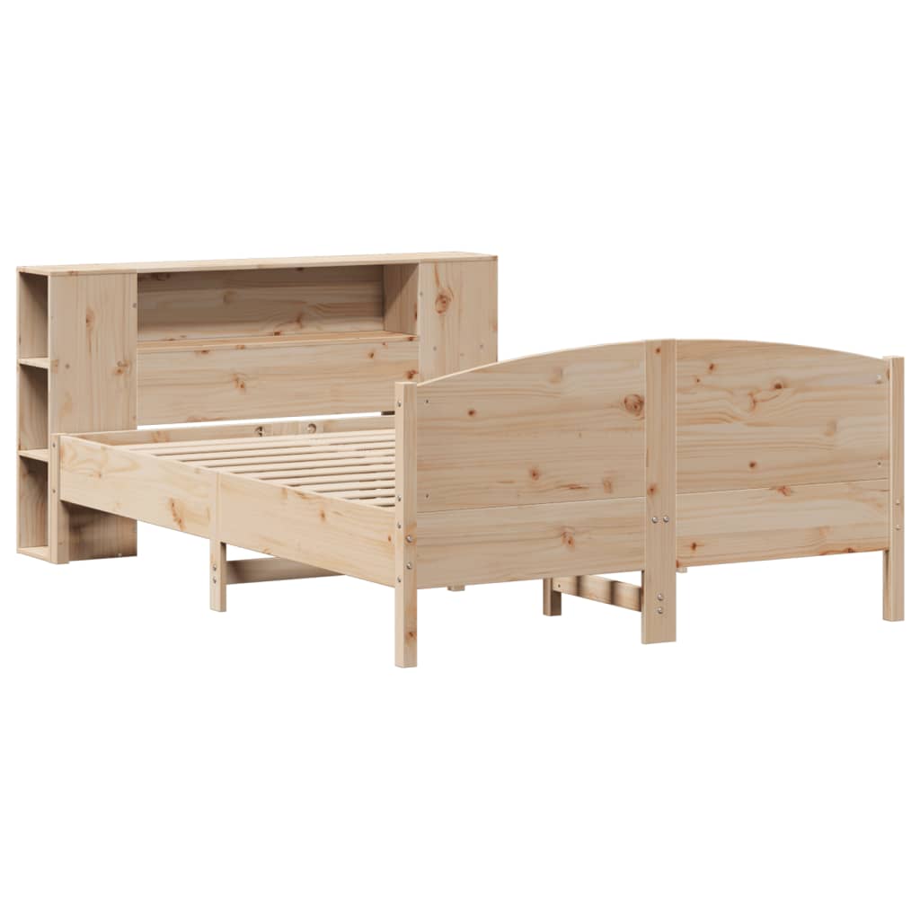 Lit bibliothèque sans matelas 135x190 cm bois de pin massif - XIOS