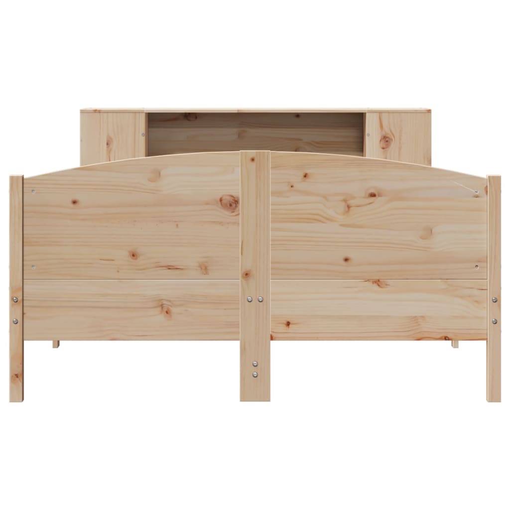 Lit bibliothèque sans matelas 135x190 cm bois de pin massif - XIOS