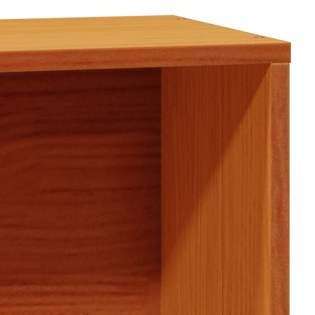 Lit bibliothèque sans matelas cire marron 100x200 cm pin massif