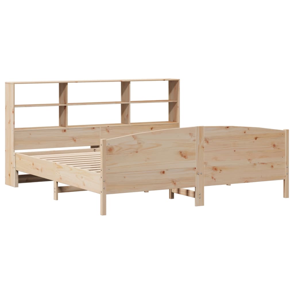 Lit bibliothèque sans matelas 180x200 cm bois massif de pin - XIOS