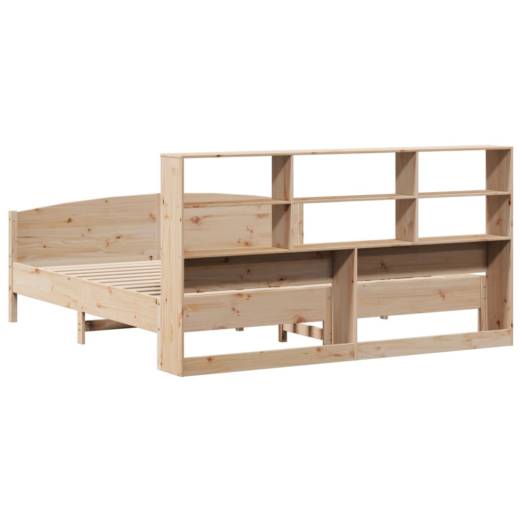 Lit bibliothèque sans matelas 180x200 cm bois massif de pin - XIOS