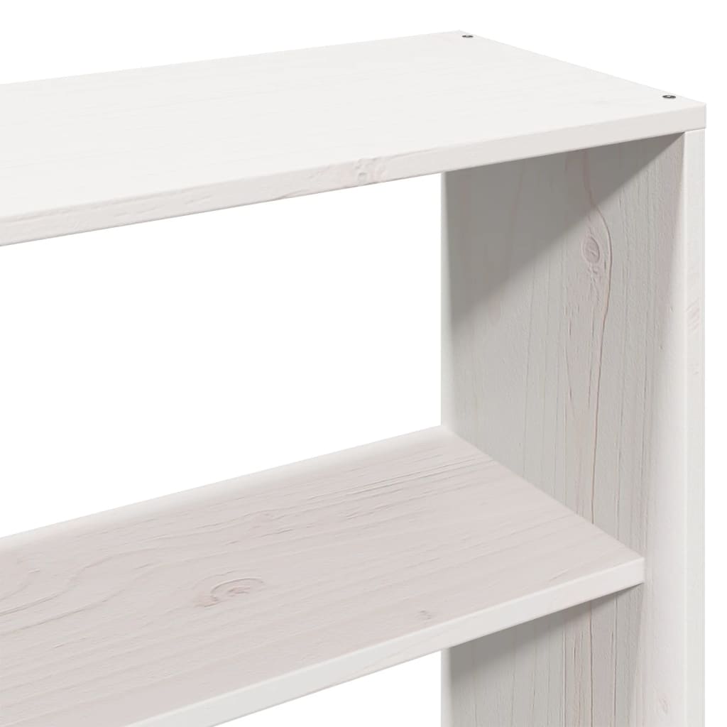 Lit bibliothèque sans matelas blanc 180x200 cm bois pin massif - XIOS