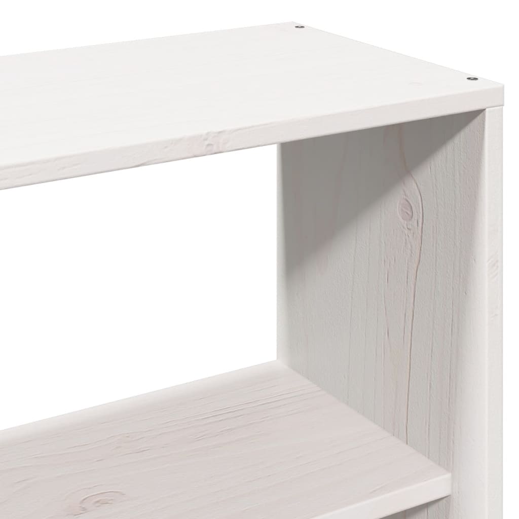 Lit bibliothèque sans matelas blanc 160x200 cm bois pin massif - XIOS