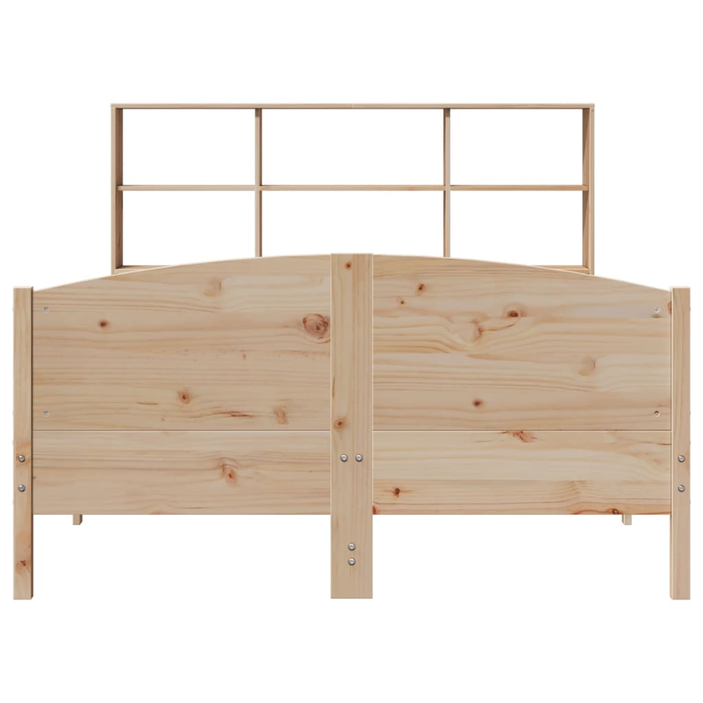 Lit bibliothèque sans matelas 120x190 cm bois de pin massif - XIOS