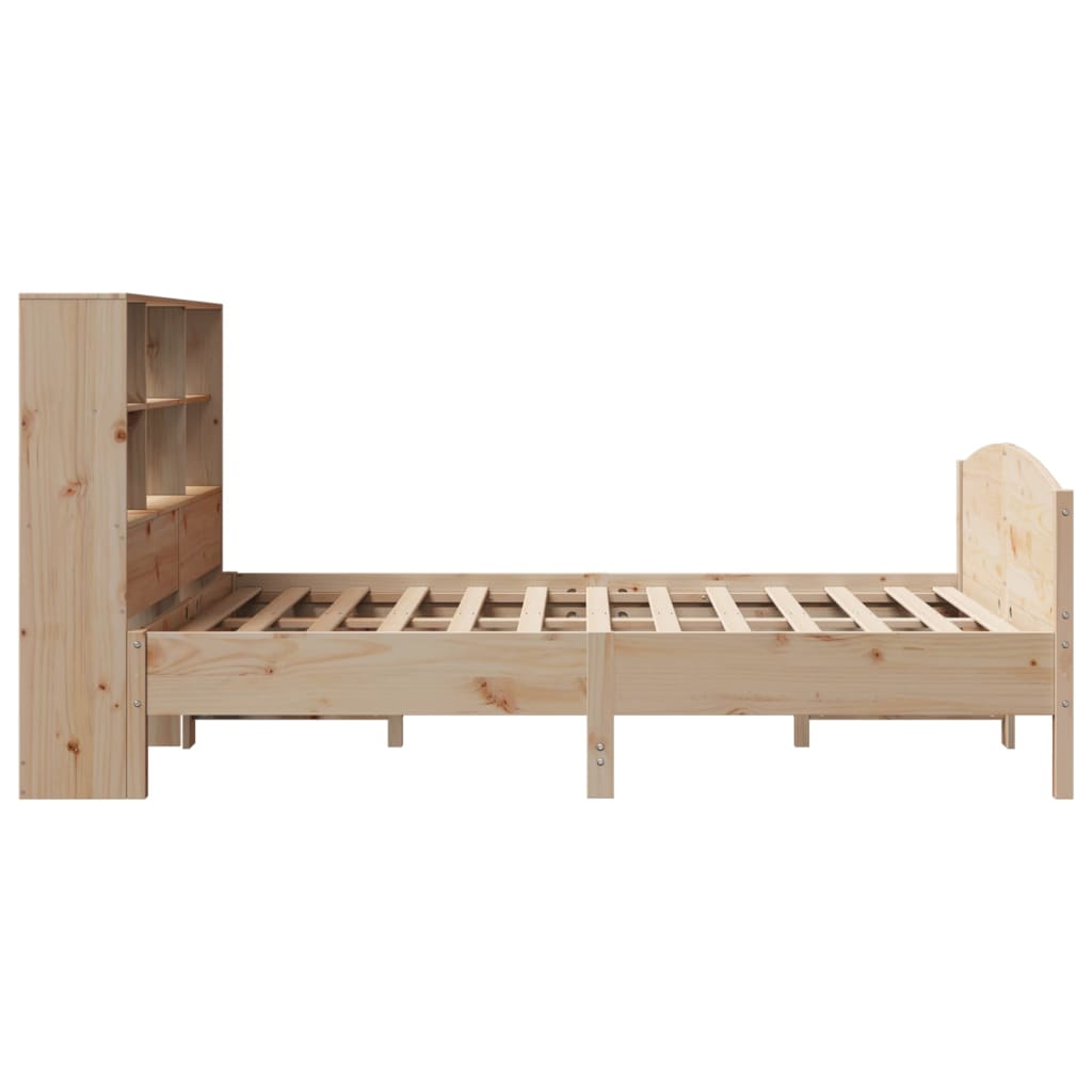 Lit bibliothèque sans matelas 120x190 cm bois de pin massif - XIOS