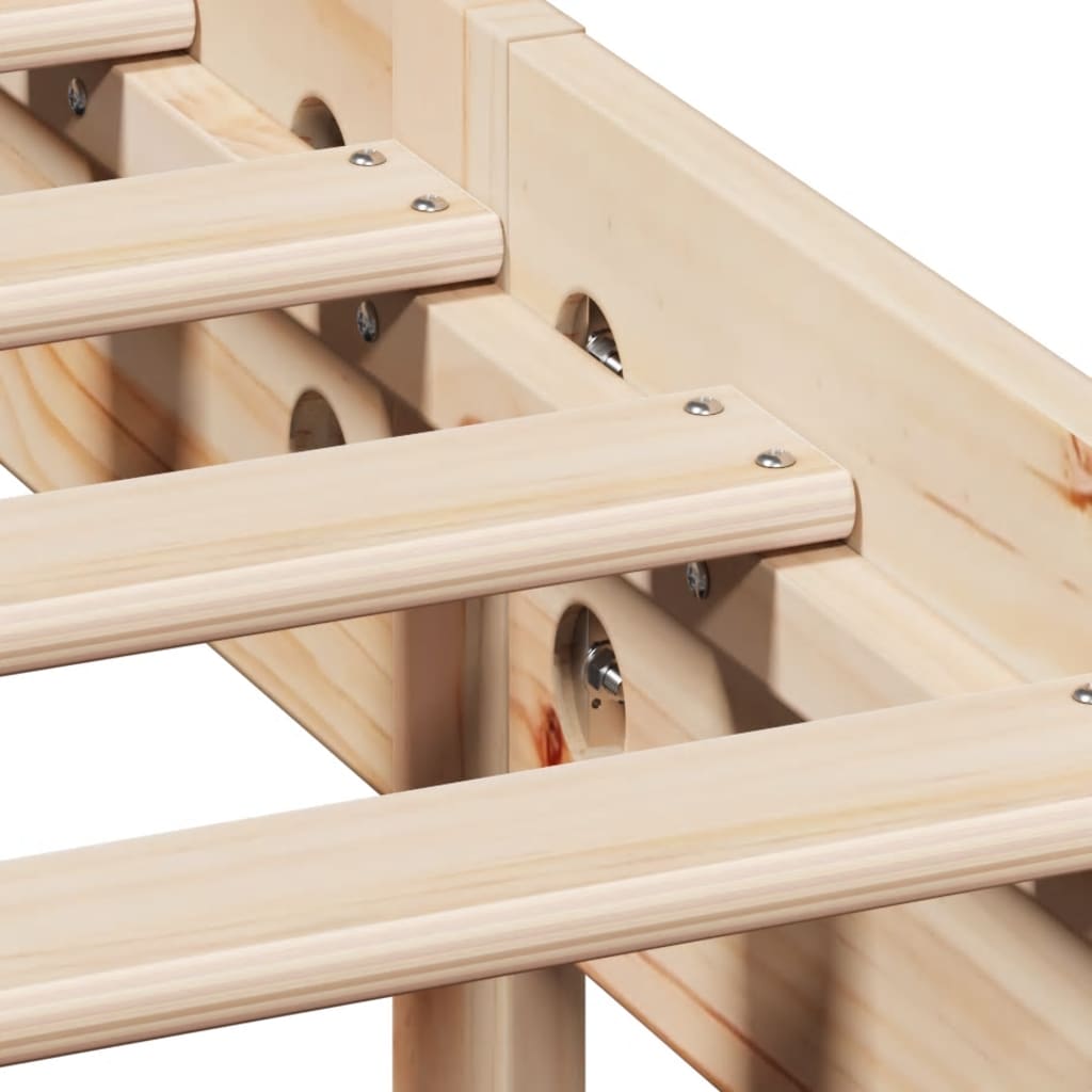 Lit bibliothèque sans matelas 120x190 cm bois de pin massif - XIOS