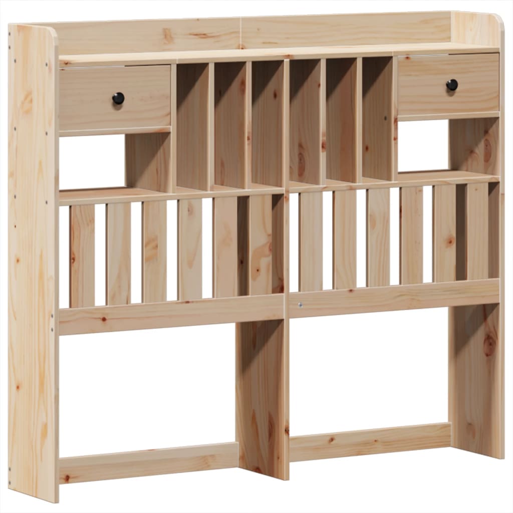 Lit bibliothèque sans matelas 135x190 cm bois de pin massif - XIOS