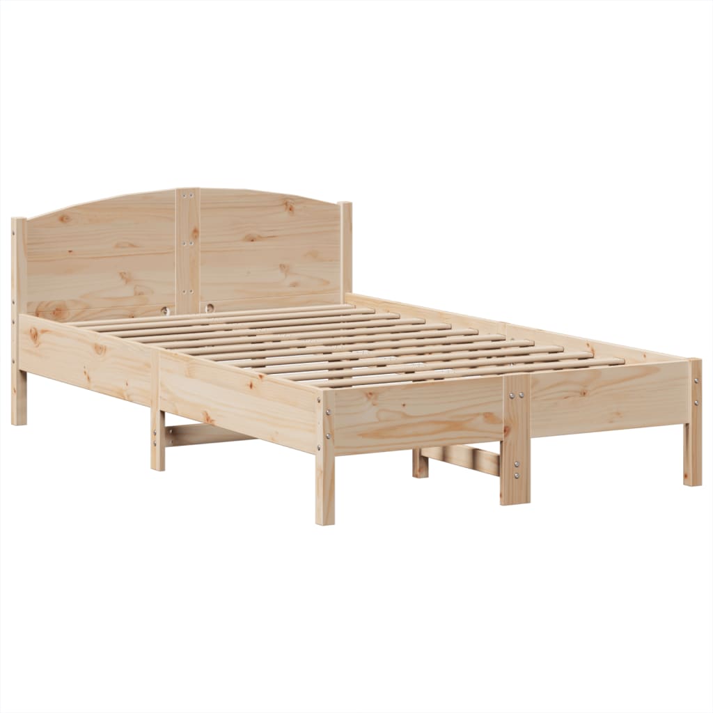 Lit bibliothèque sans matelas 135x190 cm bois de pin massif - XIOS