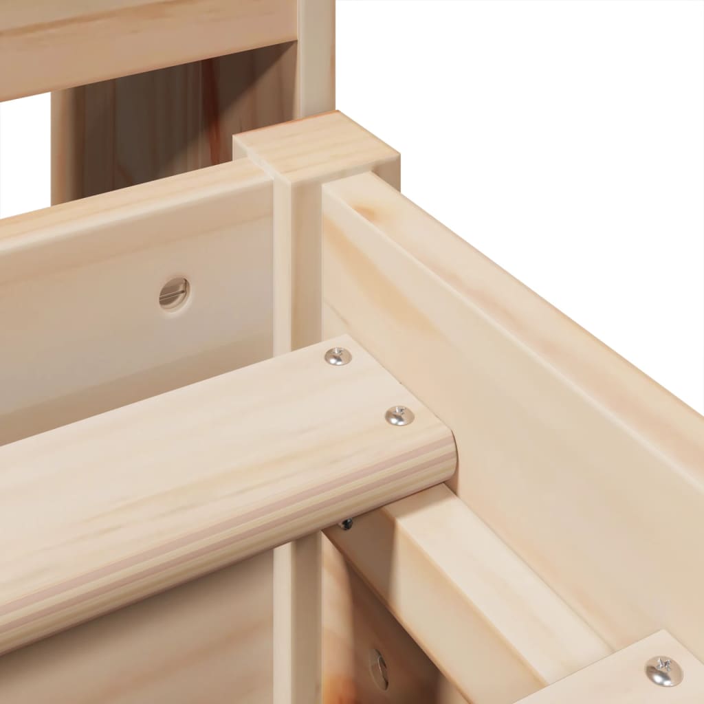 Lit bibliothèque sans matelas 135x190 cm bois de pin massif - XIOS