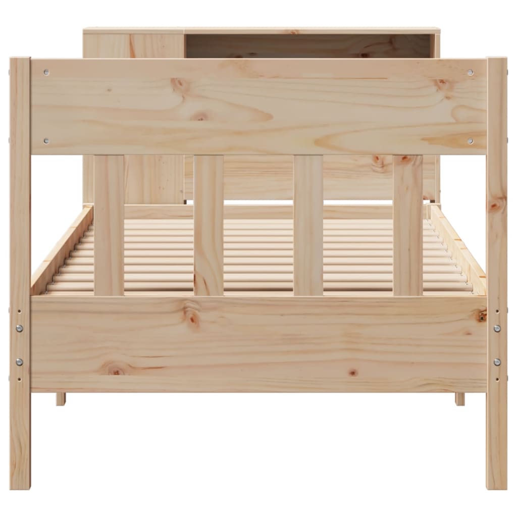 Lit bibliothèque sans matelas 75x190 cm bois de pin massif - XIOS