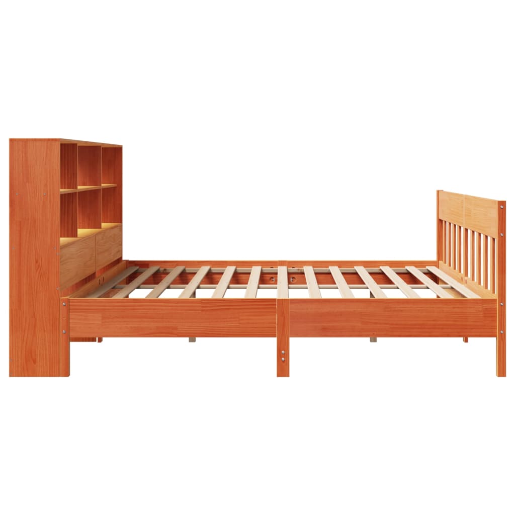 Cadre de lit sans matelas cire marron 180x200cm bois pin massif - XIOS