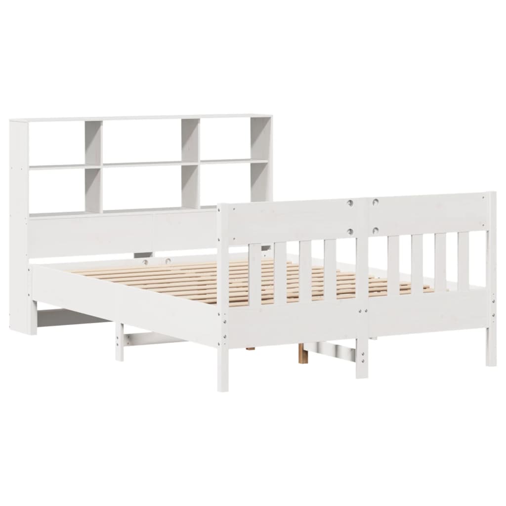 Cadre de lit sans matelas blanc 160x200 cm bois de pin massif - XIOS
