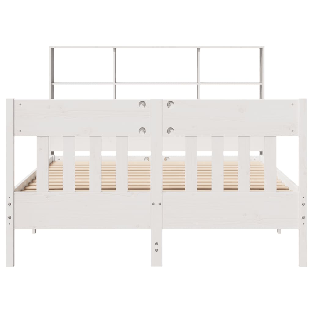 Cadre de lit sans matelas blanc 160x200 cm bois de pin massif - XIOS