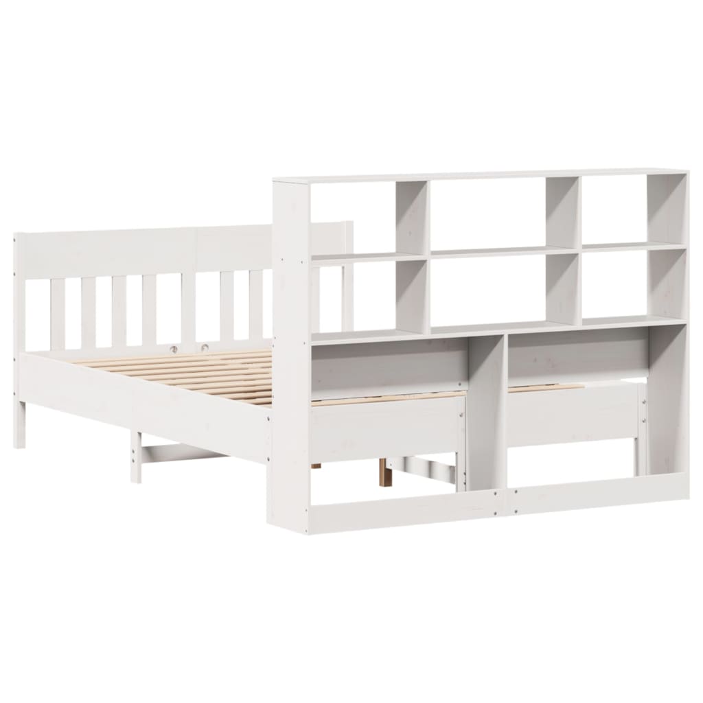 Cadre de lit sans matelas blanc 160x200 cm bois de pin massif - XIOS