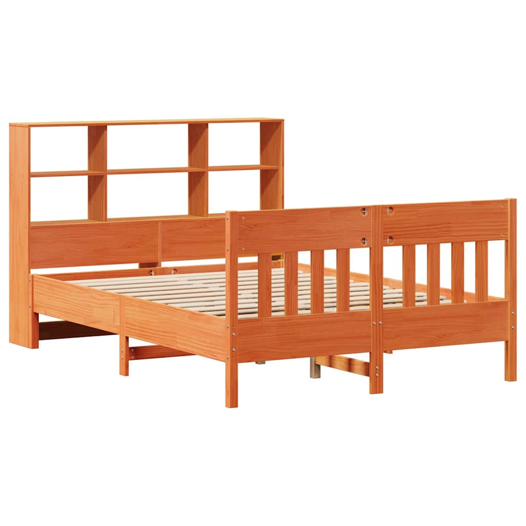 Cadre de lit sans matelas cire marron 150x200cm bois pin massif - XIOS