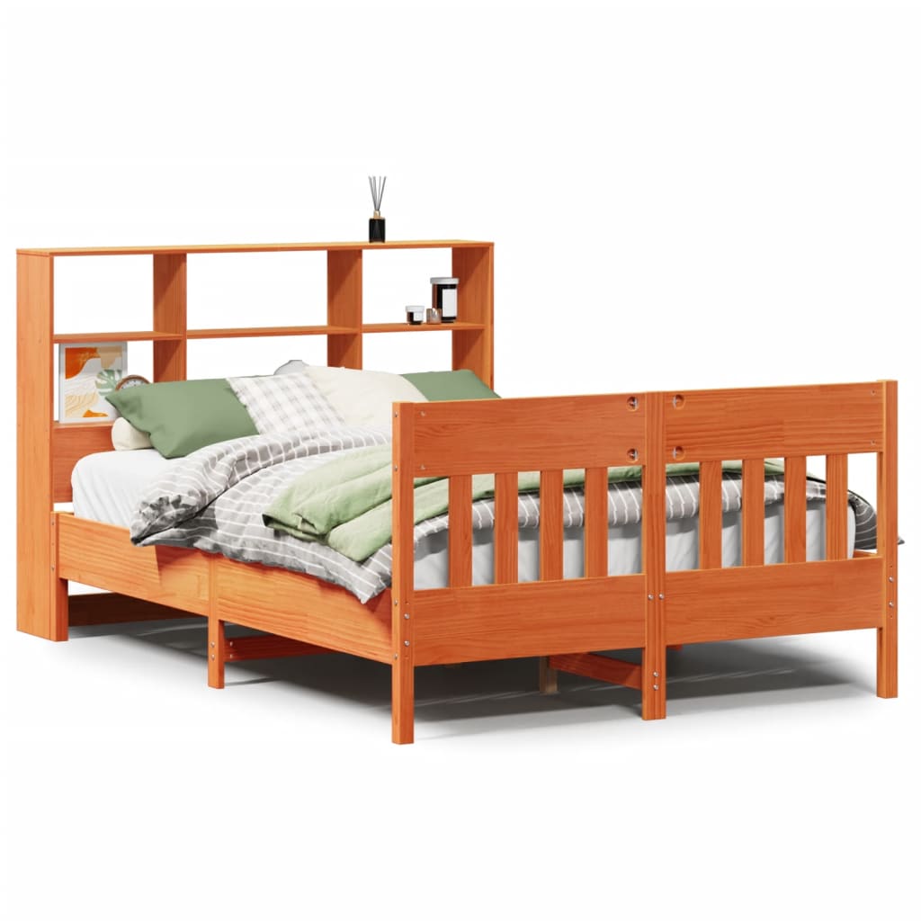Cadre de lit sans matelas cire marron 120x200cm bois pin massif - XIOS