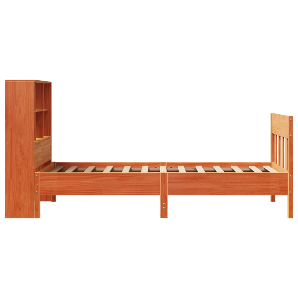 Cadre de lit sans matelas cire marron 100x200cm bois pin massif - XIOS