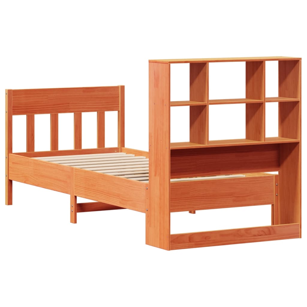Cadre de lit sans matelas cire marron 75x190 cm bois pin massif - XIOS