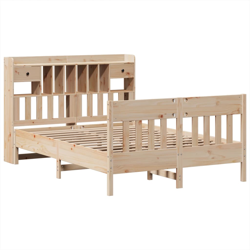 Cadre de lit sans matelas 140x200 cm bois massif de pin - XIOS