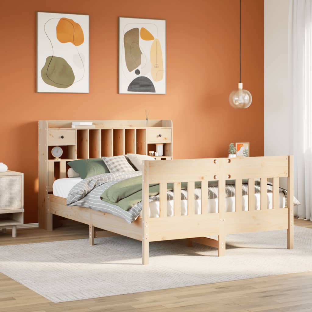 Cadre de lit sans matelas 140x200 cm bois massif de pin - XIOS