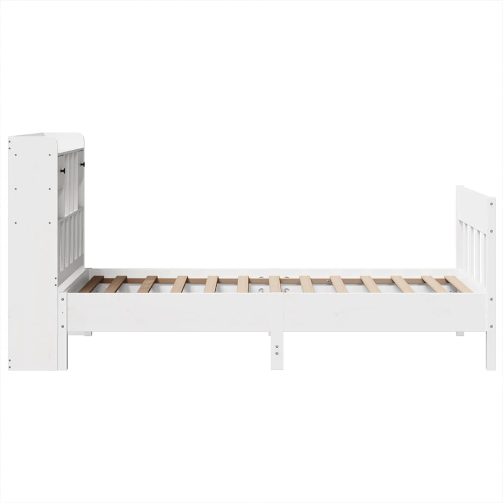 Cadre de lit sans matelas blanc 75x190 cm bois de pin massif - XIOS