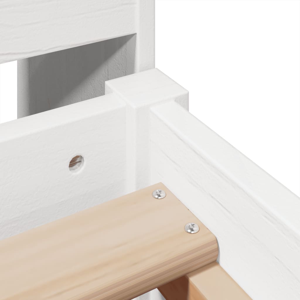 Cadre de lit sans matelas blanc 75x190 cm bois de pin massif - XIOS