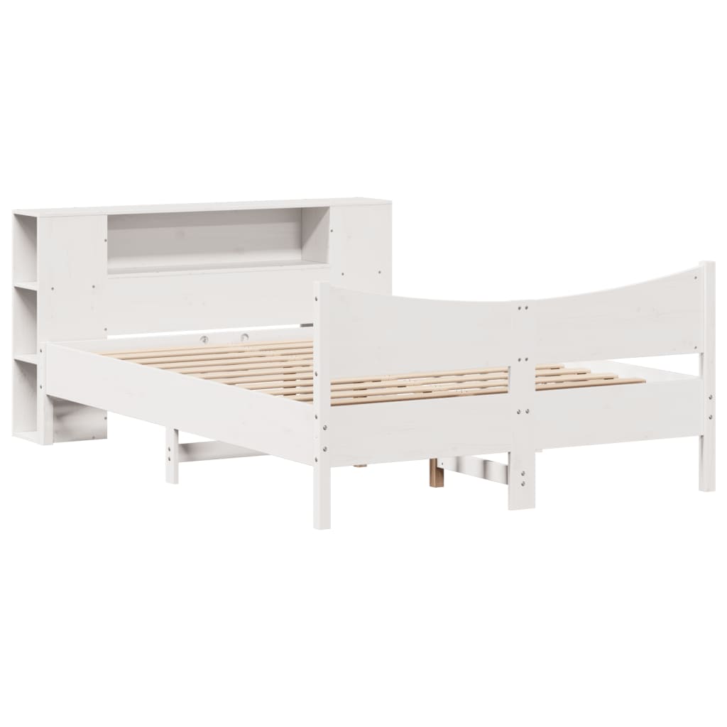 Cadre de lit sans matelas blanc 160x200 cm bois de pin massif - XIOS