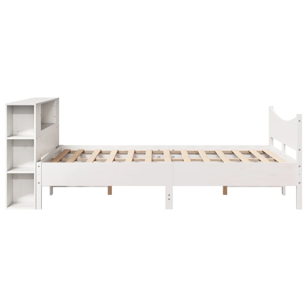 Cadre de lit sans matelas blanc 160x200 cm bois de pin massif - XIOS
