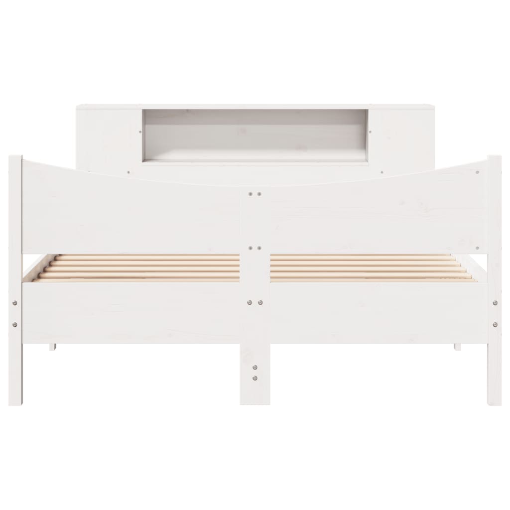 Cadre de lit sans matelas blanc 150x200 cm bois de pin massif - XIOS