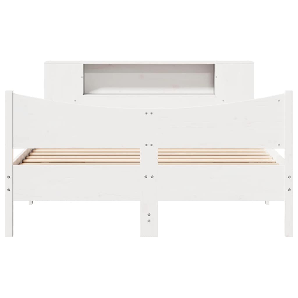 Cadre de lit sans matelas blanc 150x200 cm bois de pin massif - XIOS