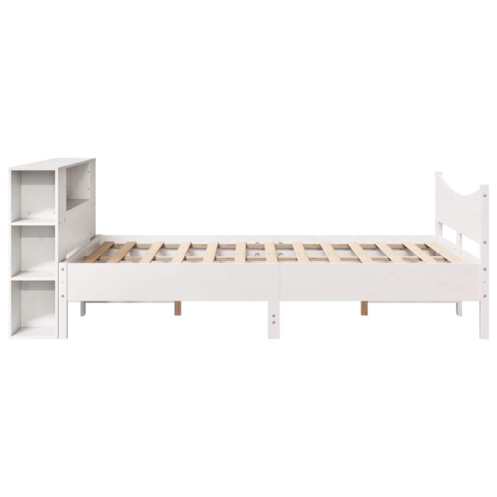 Cadre de lit sans matelas blanc 150x200 cm bois de pin massif - XIOS