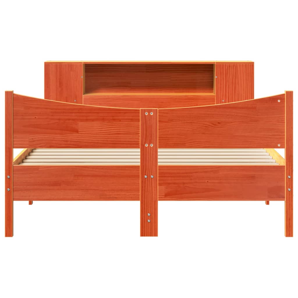 Cadre de lit sans matelas cire marron 150x200cm bois pin massif - XIOS