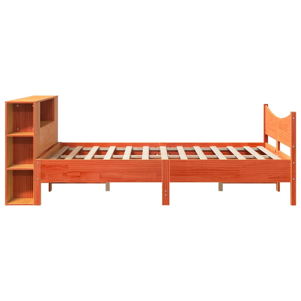 Cadre de lit sans matelas cire marron 150x200cm bois pin massif - XIOS