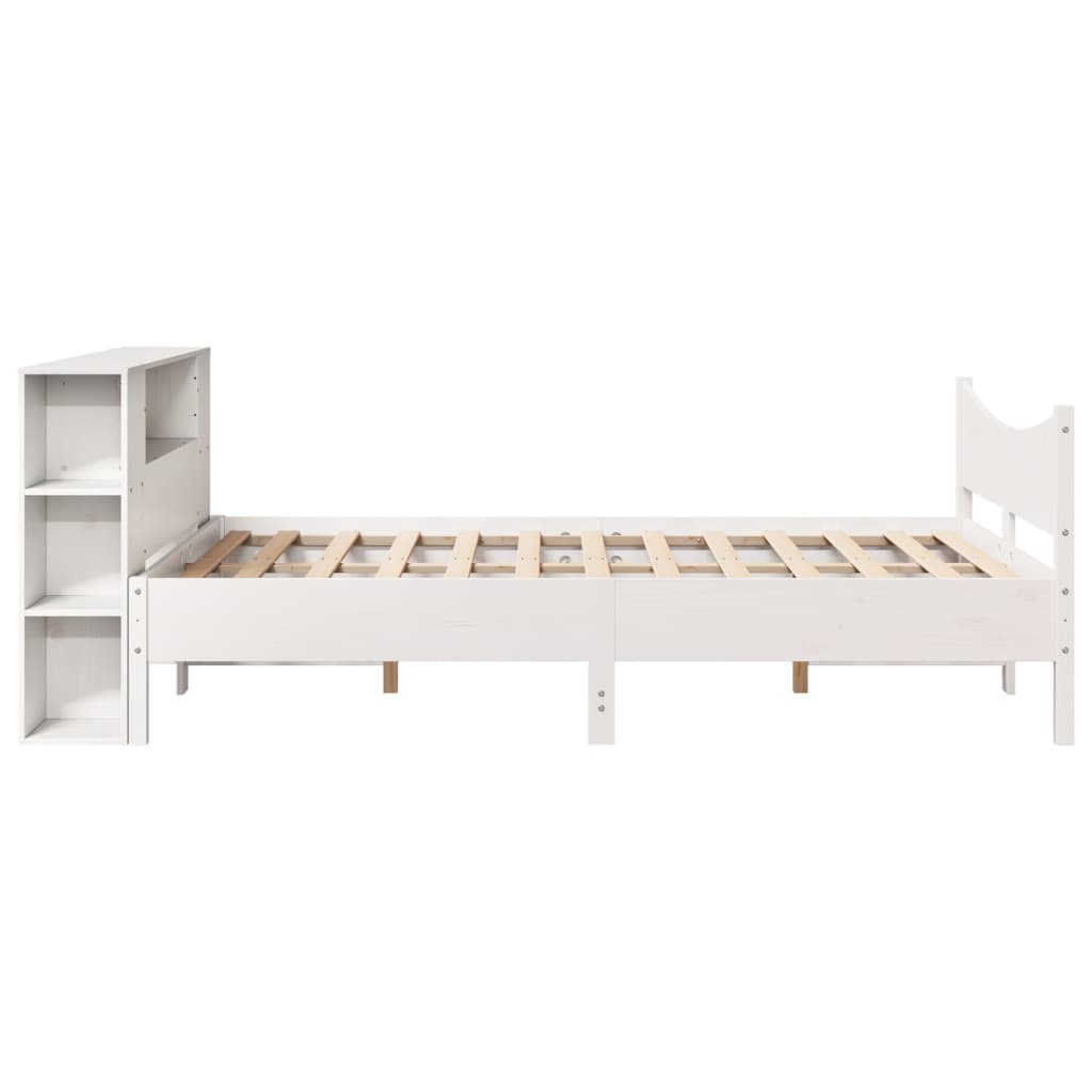 Cadre de lit sans matelas blanc 140x200 cm bois de pin massif - XIOS