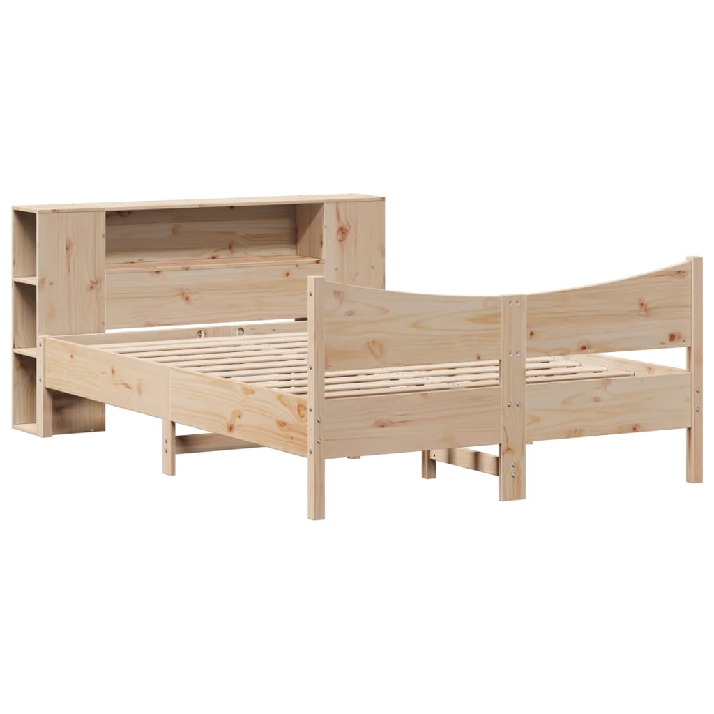 Cadre de lit sans matelas 135x190 cm bois de pin massif - XIOS