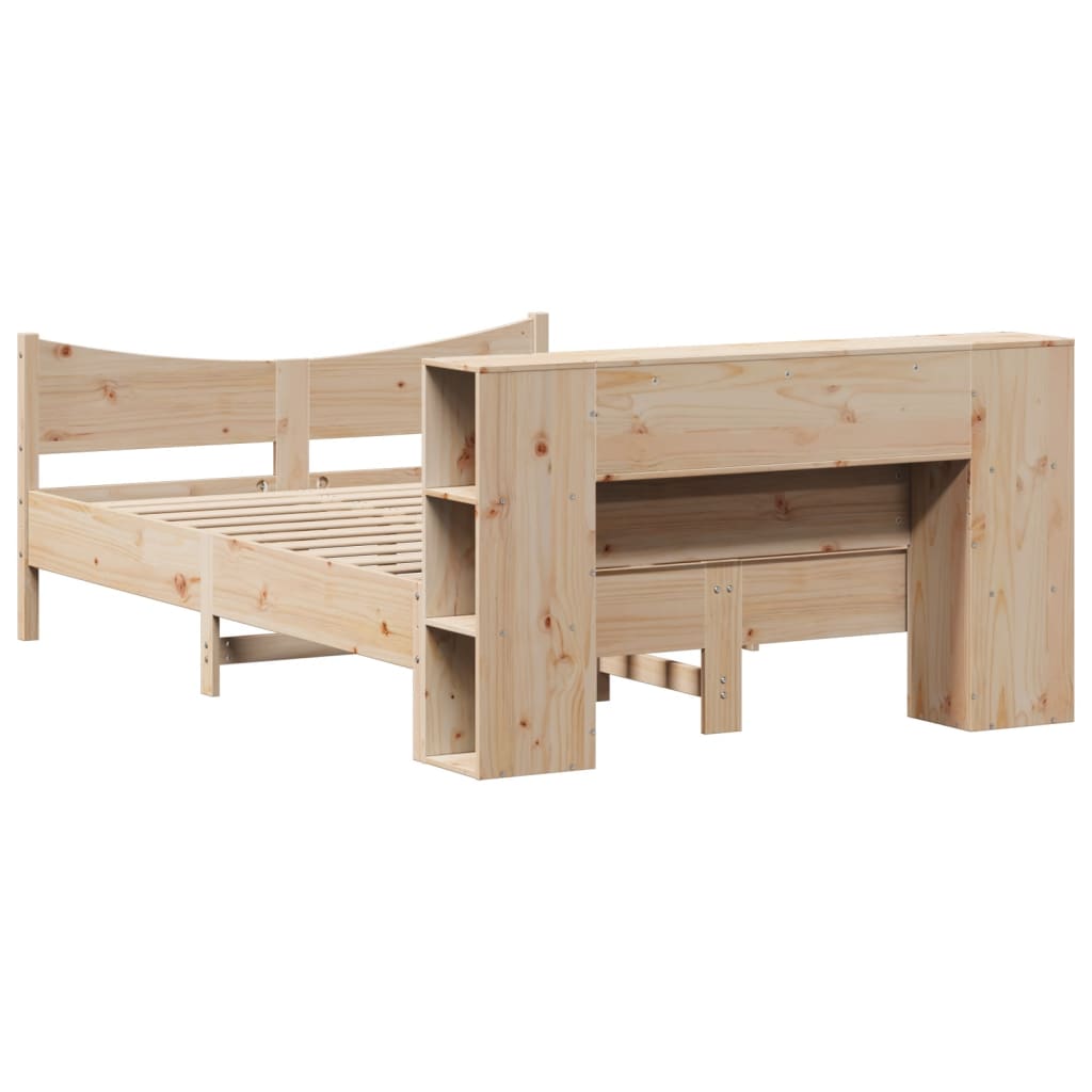 Cadre de lit sans matelas 135x190 cm bois de pin massif - XIOS