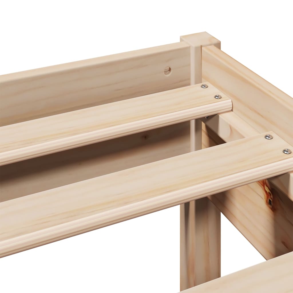Cadre de lit sans matelas 135x190 cm bois de pin massif - XIOS
