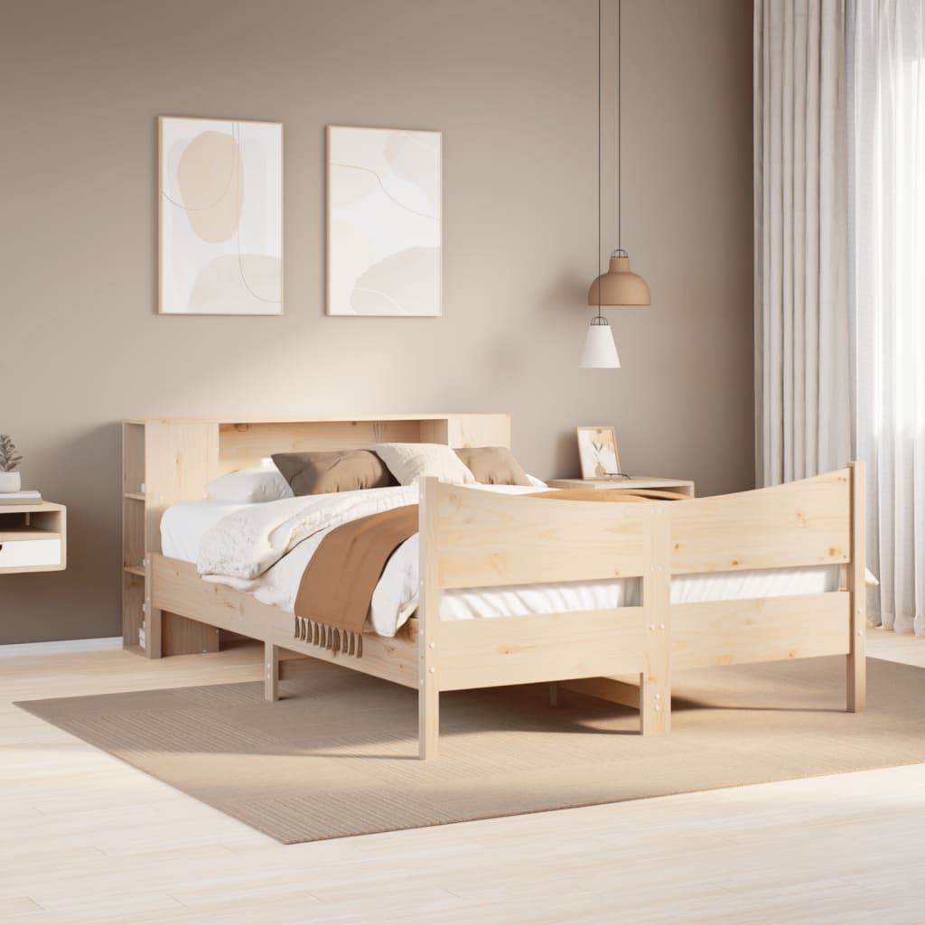 Cadre de lit sans matelas 135x190 cm bois de pin massif - XIOS