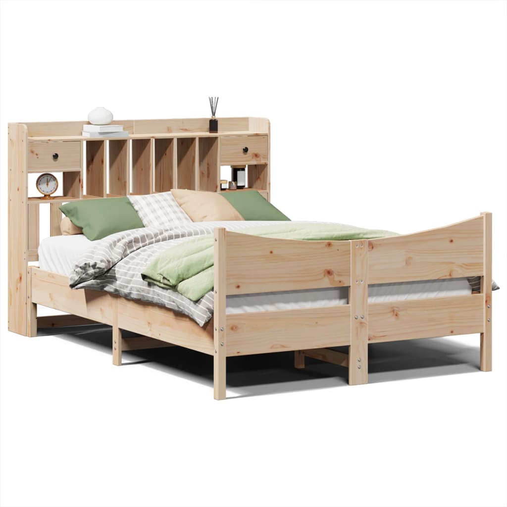 Cadre de lit sans matelas 140x200 cm bois massif de pin - XIOS