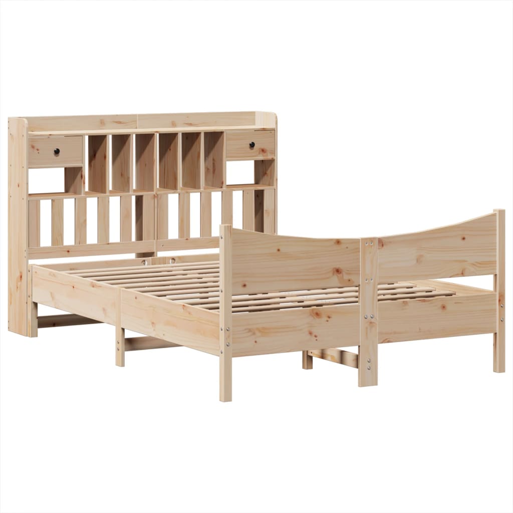 Cadre de lit sans matelas 140x200 cm bois massif de pin - XIOS