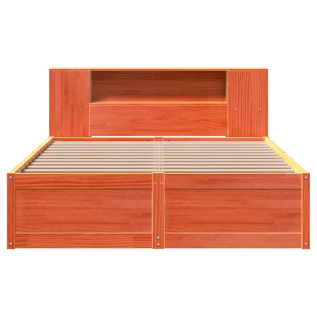 Cadre de lit sans matelas cire marron 140x200cm bois pin massif - XIOS