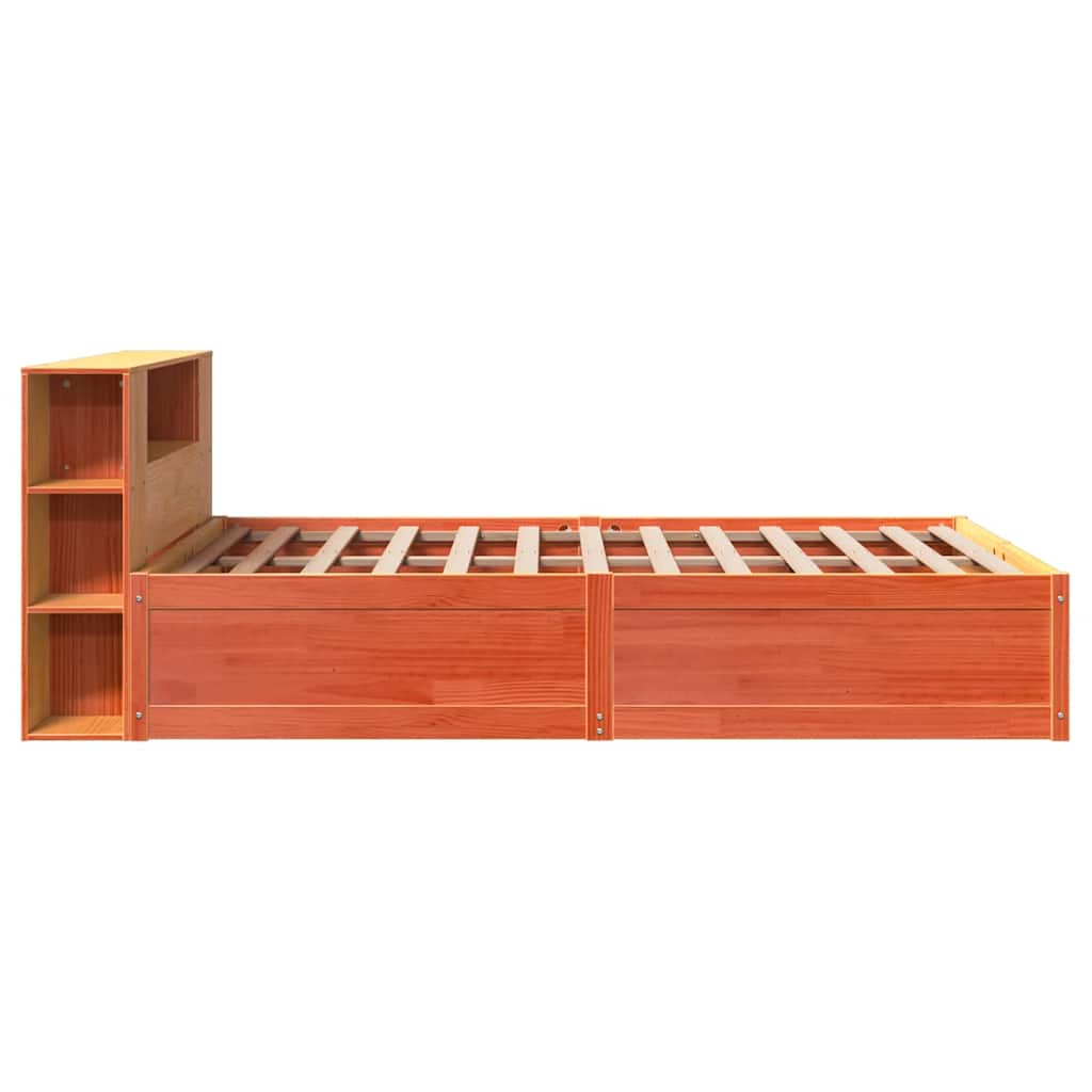 Cadre de lit sans matelas cire marron 140x200cm bois pin massif - XIOS