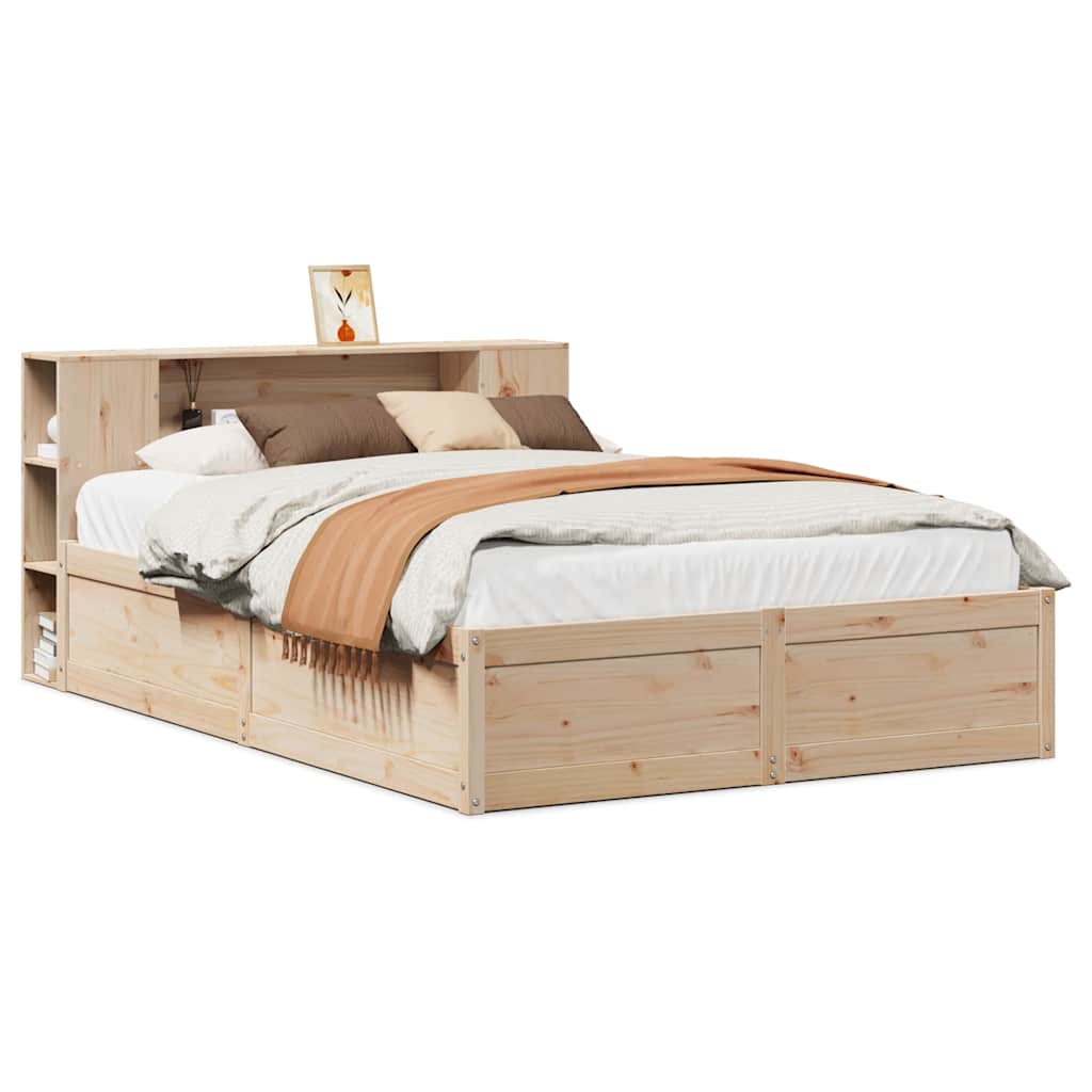 Cadre de lit sans matelas 135x190 cm bois de pin massif - XIOS