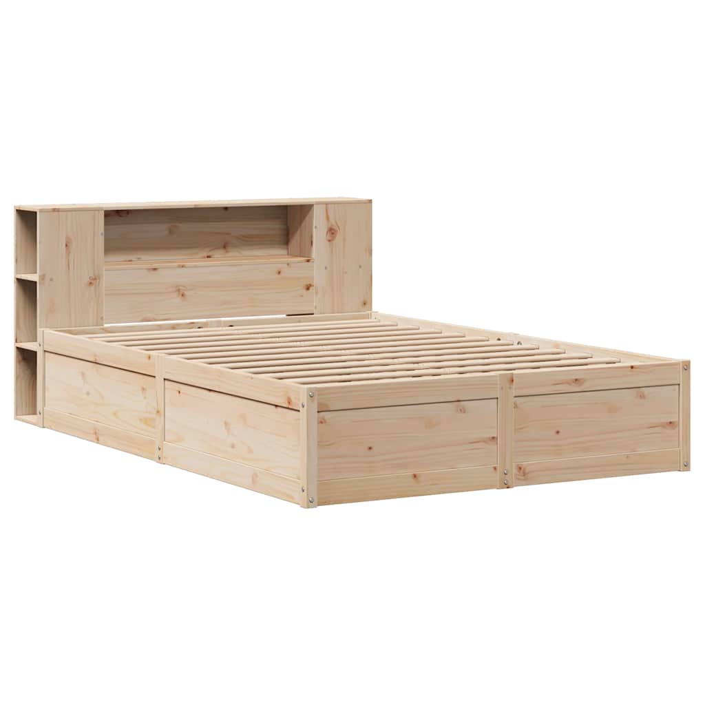 Cadre de lit sans matelas 135x190 cm bois de pin massif - XIOS