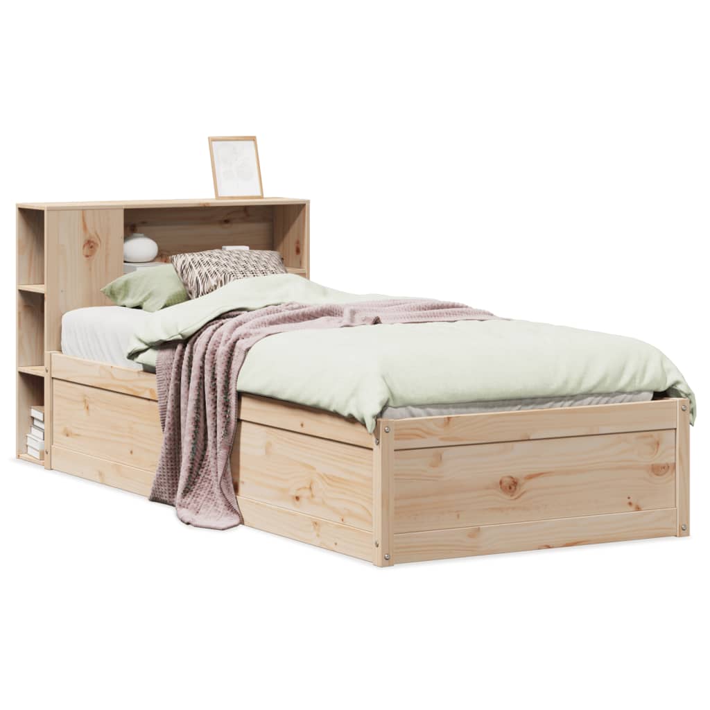 Cadre de lit sans matelas 75x190 cm bois de pin massif - XIOS