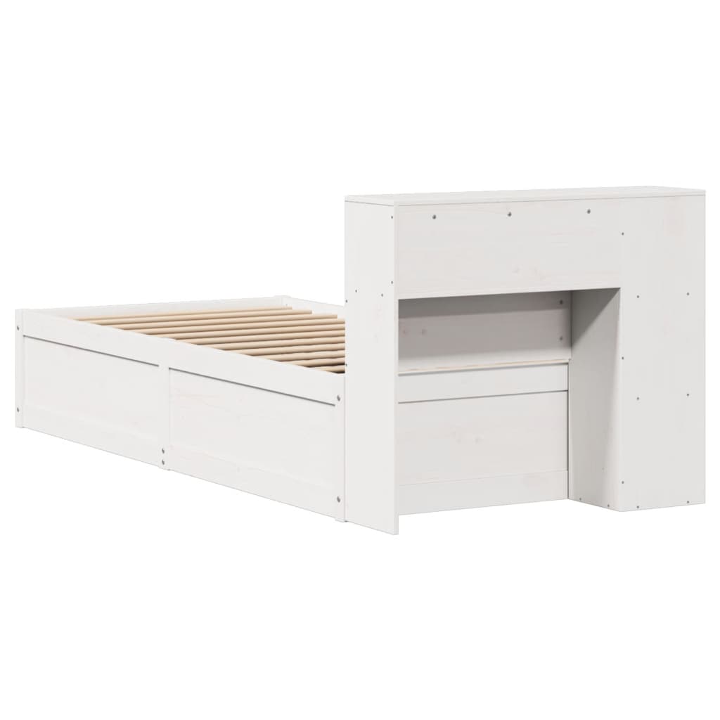 Cadre de lit sans matelas blanc 75x190 cm bois de pin massif - XIOS